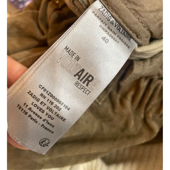 Zadig & Voltaire Women's Genuine Suede Flare Trousers size 40/8US NWT Pull On - Picture 10 of 14